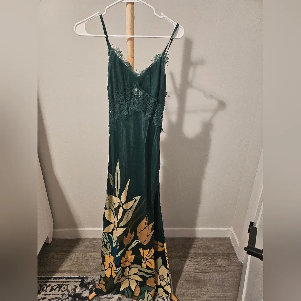 Anthropolgy Green Slip Dress, Size S (NWOT) - Picture 5 of 5